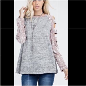 Crushed Velvet Sleeve Top